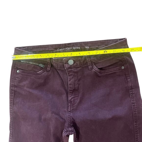 Calvin Klein Jeans Womens Size W6 Plum Skinny Side Ankle Zip Denim Jeans - Picture 8 of 9